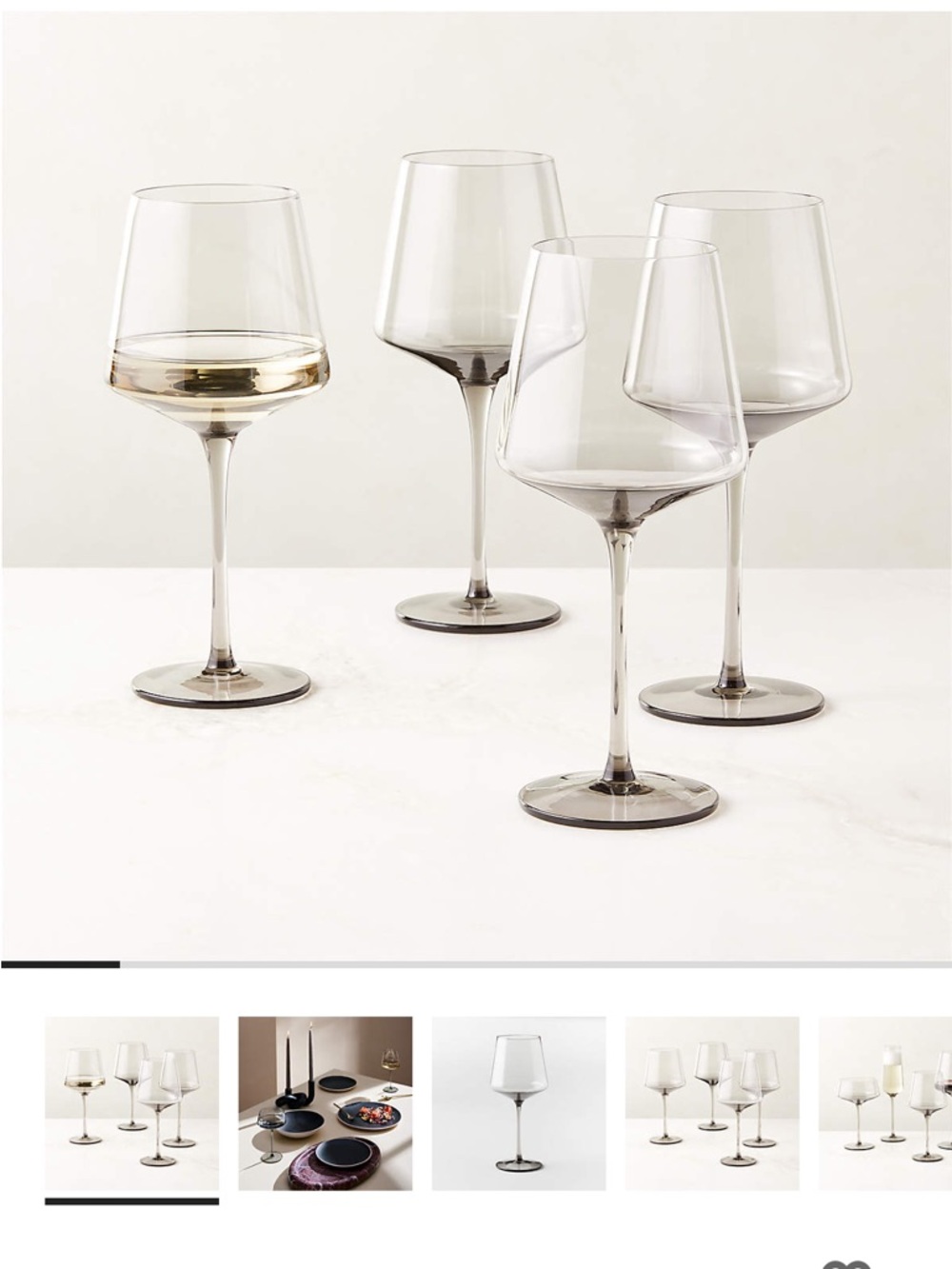 CB2 smoked wine glasses